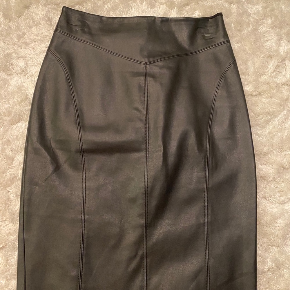 Pleather/leather high waisted shirt (vegan)